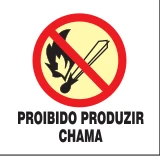 Placa Proibido Produzir Chama Medidas: 15 × 20 cm