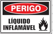 Placa Perigo — Líquido Inflamável Medidas: 20 × 30 cm