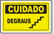 Placa Cuidado — Degraus Medidas: 20 × 30 cm