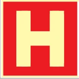 Placa Hidrante — Símbolo Medidas: 15 × 15 / 20 × 20 cm
