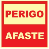 Placa Perigo — Afaste Medidas: 20 × 30 cm