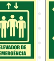 Placa Elevador de Emergência Medidas: 15 × 20 cm