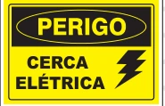 Placa Perigo — Cerca Elétrica Medidas: 20 × 30 cm