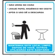 Placa Orientações de Uso do Sanitário Masculino Medidas: 15 × 20 cm