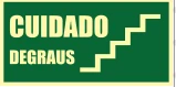 Placa Cuidado — Degraus Medidas: 12 × 24 cm