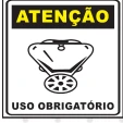 Placa Atenção — Uso Obrigatório de Máscara Respiratória Medidas: 15 × 20 cm