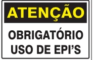 Placa Atenção — Uso Obrigatório de EPIs Medidas: 20 × 30 cm
