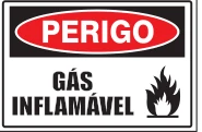 Placa Perigo — Gás Inflamável Medidas: 20 × 30 cm
