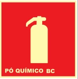 Placa Extintor de Pó Químico BC Medidas: 15 × 20 cm