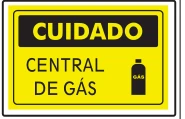 Placa Cuidado — Central de Gás Medidas: 20 × 30 cm