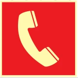 Placa Telefone de Emergência — Símbolo Medidas: 20 × 20 cm