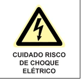 Placa Cuidado — Risco de Choque Elétrico Medidas: 15 × 20 cm