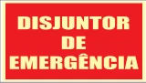 Placa Disjuntor de Emergência Medidas: 12 × 24 cm