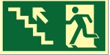 Placa Escada de Emergência — Descer à Esquerda Medidas: 12 × 24 / 15 × 30 / 20 × 40 cm