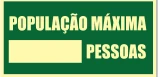 Placa População Máxima de Pessoas Medidas: 15 × 30 / 20 × 40 cm