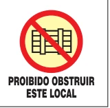 Placa Proibido Obstruir Este Local Medidas: 15 × 20 cm