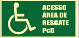 Placa Acesso à Área de Resgate PcD Medidas: 12 × 24 cm