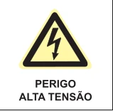 Placa Perigo — Alta Tensão Medidas: 15 × 20 / 20 × 20 cm