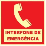Placa Interfone de Emergência Medidas: 15 × 20 cm