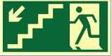 Placa Escada de Emergência — Subir à Esquerda Medidas: 12 × 24 / 15 × 30 / 20 × 40 cm